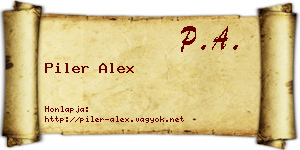 Piler Alex névjegykártya